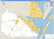 Nueces County Wall Map Basic Style