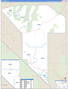 Nye County Wall Map Basic Style