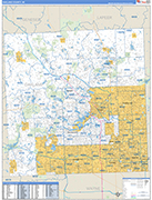 Oakland County Wall Map Basic Style
