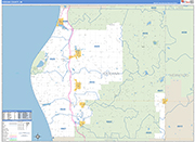 Oceana County Wall Map Basic Style