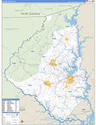 Oconee County Wall Map Basic Style