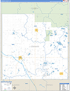 Ogemaw County Wall Map Basic Style