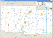 Ogle County Wall Map Basic Style