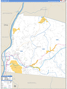 Ohio County Wall Map Basic Style