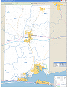 Okaloosa County Wall Map Basic Style