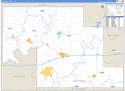 Okfuskee County Wall Map Basic Style