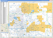 Oklahoma County Wall Map Basic Style