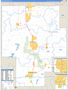 Okmulgee County Wall Map Basic Style