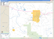 Oktibbeha County Wall Map Basic Style