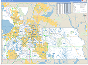 Orange County Wall Map Basic Style