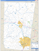 Orange County Wall Map Basic Style
