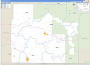 Oregon County Wall Map Basic Style