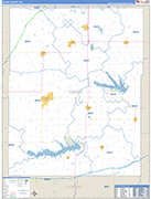 Osage County Wall Map Basic Style