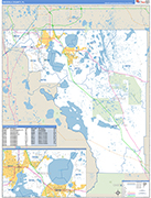 Osceola County Wall Map Basic Style