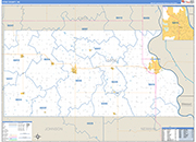 Otoe County Wall Map Basic Style