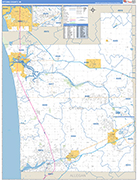 Ottawa County Wall Map Basic Style