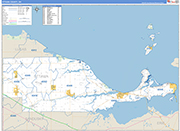 Ottawa County Wall Map Basic Style