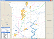 Ottawa County Wall Map Basic Style