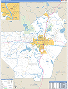 Ouachita County Wall Map Basic Style