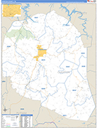 Overton County Wall Map Basic Style