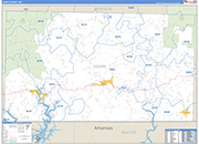 Ozark County Wall Map Basic Style