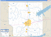Panola County Wall Map Basic Style