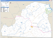 Patrick County Wall Map Basic Style