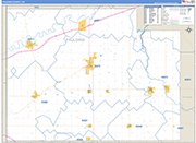 Paulding County Wall Map Basic Style