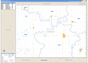 Pawnee County Wall Map Basic Style