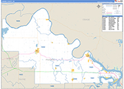 Pawnee County Wall Map Basic Style