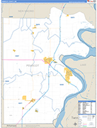 Pemiscot County Wall Map Basic Style