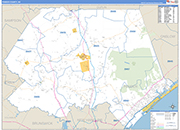Pender County Wall Map Basic Style