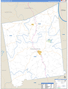 Pendleton County Wall Map Basic Style