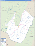 Pendleton County Wall Map Basic Style