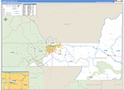 Pennington County Wall Map Basic Style