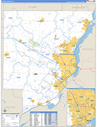 Peoria County Wall Map Basic Style