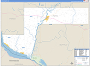 Pepin County Wall Map Basic Style