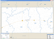 Perkins County Wall Map Basic Style