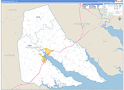 Perquimans County Wall Map Basic Style