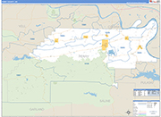 Perry County Wall Map Basic Style