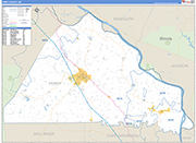 Perry County Wall Map Basic Style