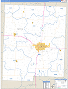 Pettis County Wall Map Basic Style