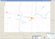 Phillips County Wall Map Basic Style