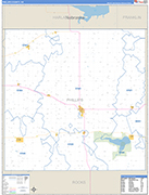 Phillips County Wall Map Basic Style