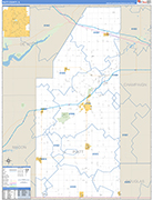 Piatt County Wall Map Basic Style