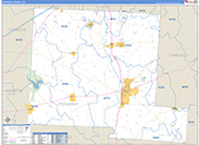 Pickaway County Wall Map Basic Style