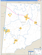 Pickens County Wall Map Basic Style