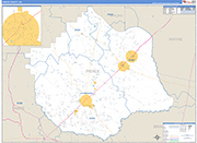 Pierce County Wall Map Basic Style