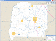 Pike County Wall Map Basic Style