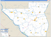 Pike County Wall Map Basic Style